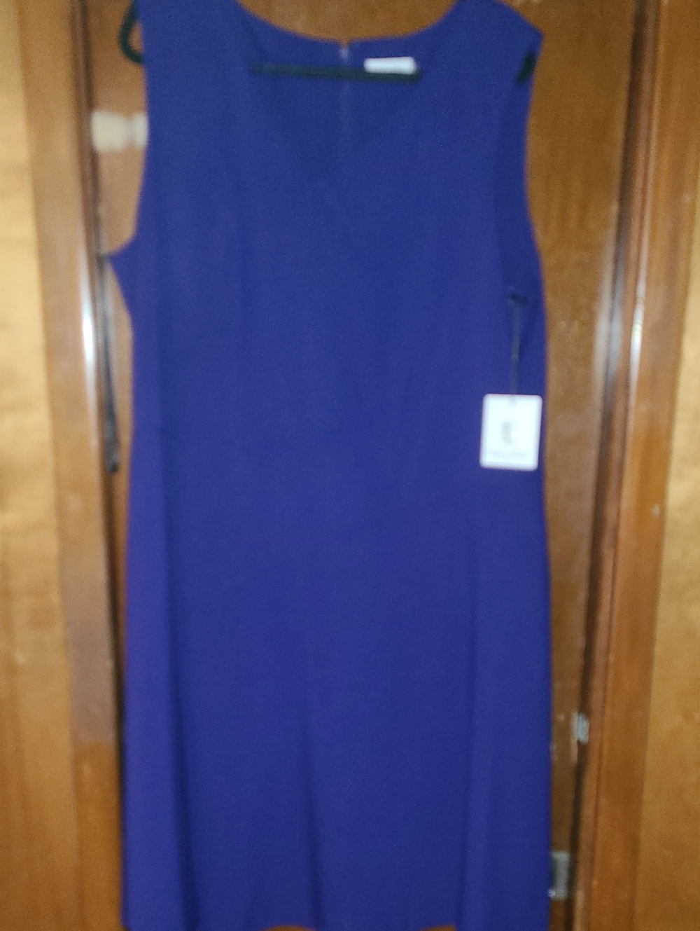 Sleeveless Calvin Klein Purple Shift Dress - Classic Women's Dress